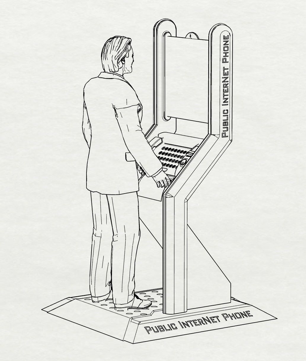 kiosco environment design booth design imformation station 3D print model_8