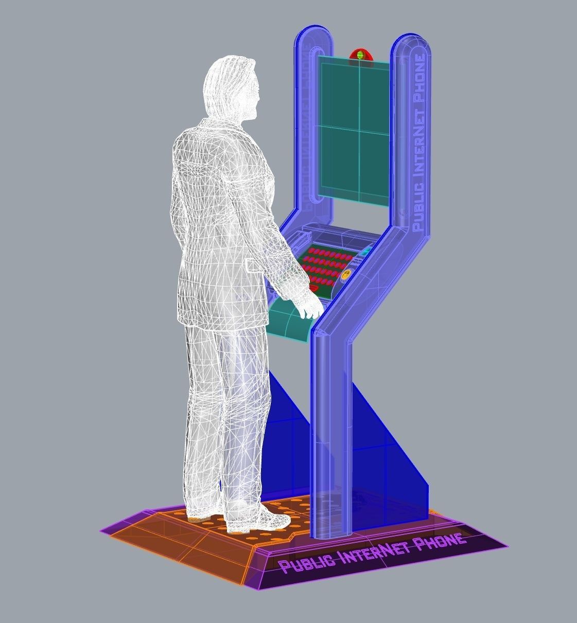 kiosco environment design booth design imformation station 3D print model_6