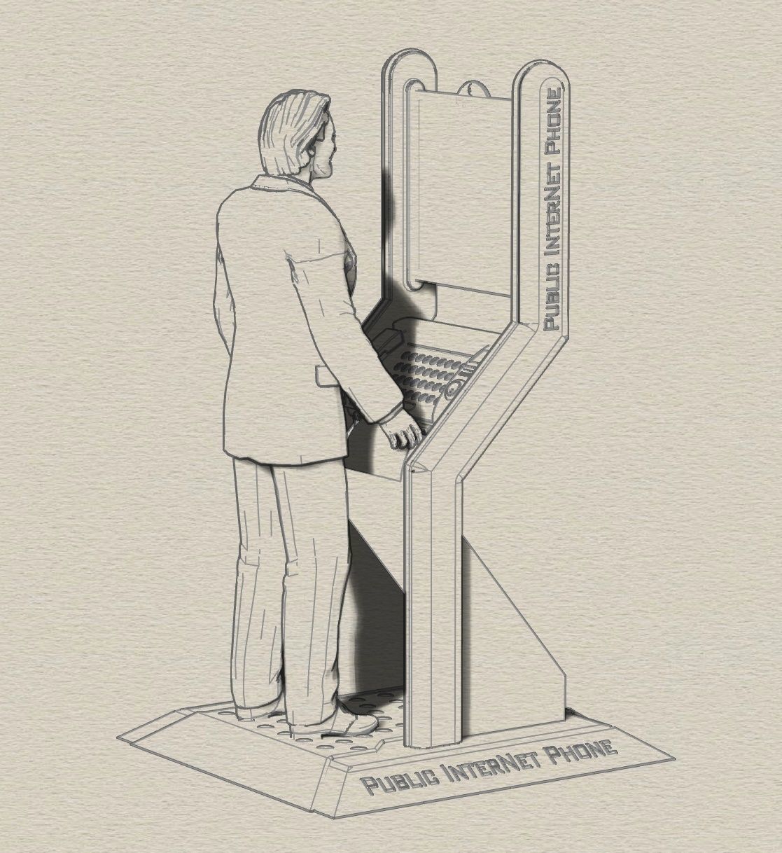 kiosco environment design booth design imformation station 3D print model_7