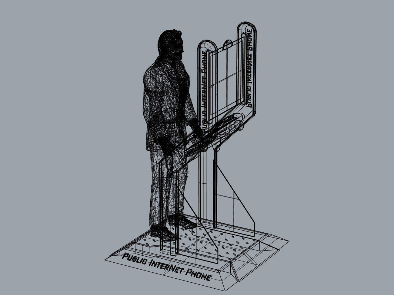 kiosco environment design booth design imformation station 3D print model_15