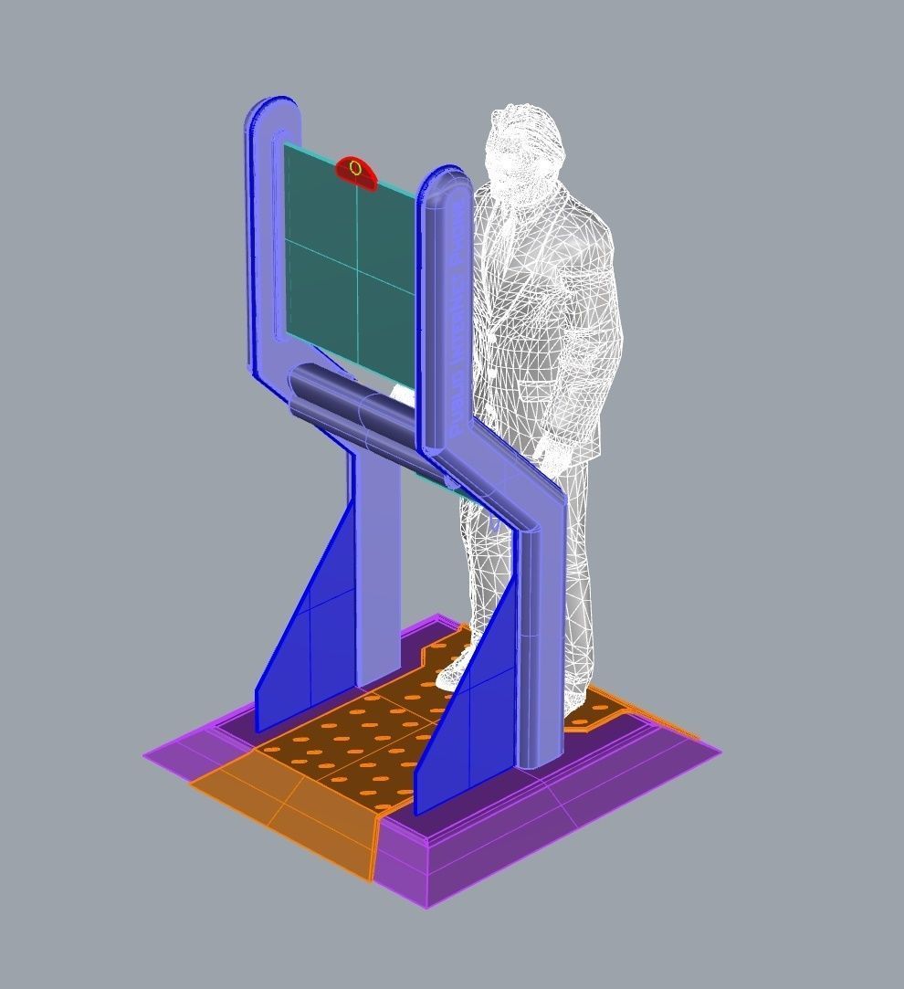 kiosco environment design booth design imformation station 3D print model_2