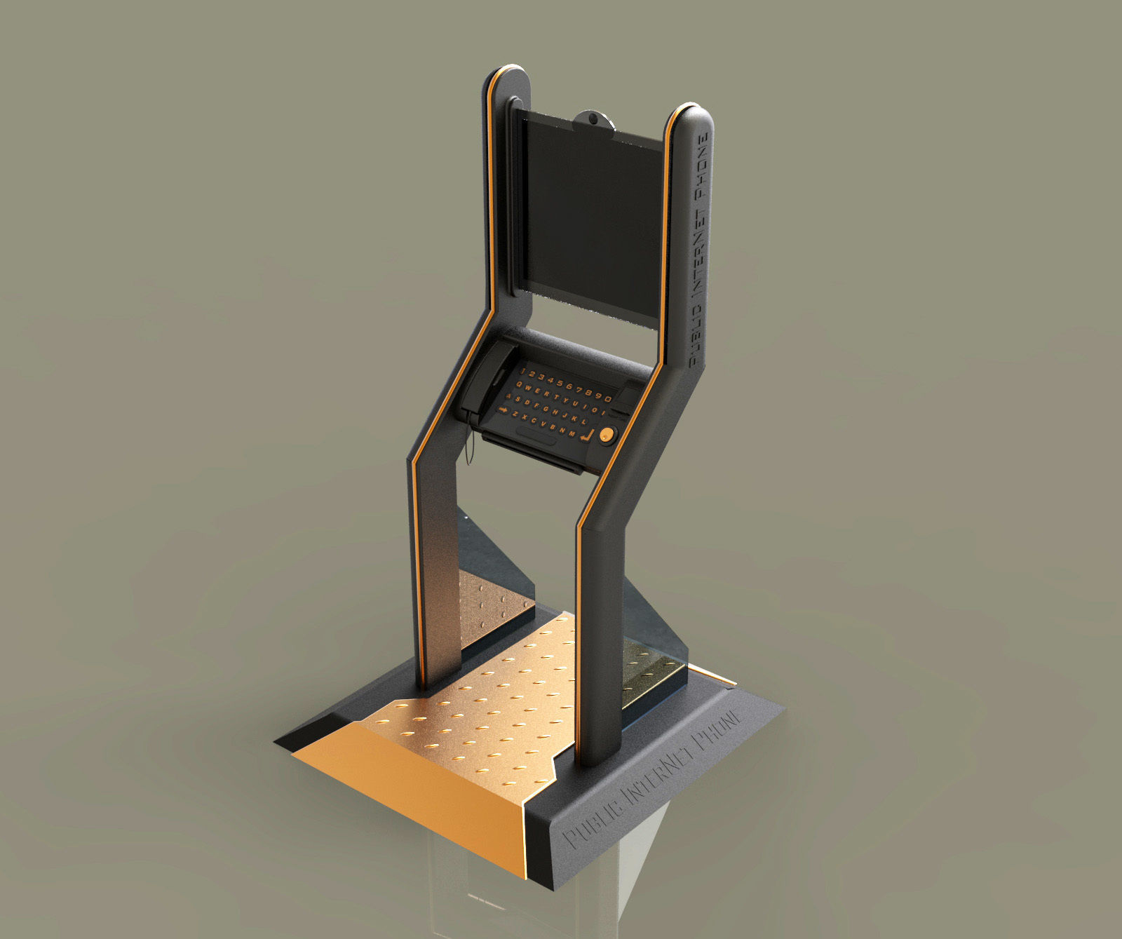 kiosco environment design booth design imformation station 3D print model_1