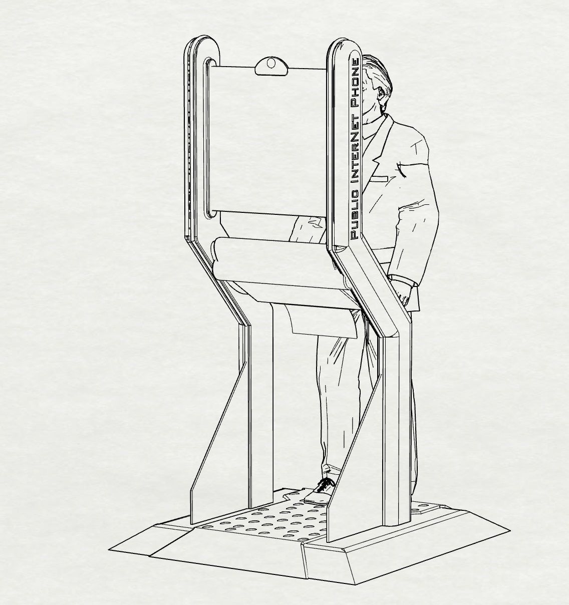 kiosco environment design booth design imformation station 3D print model_10