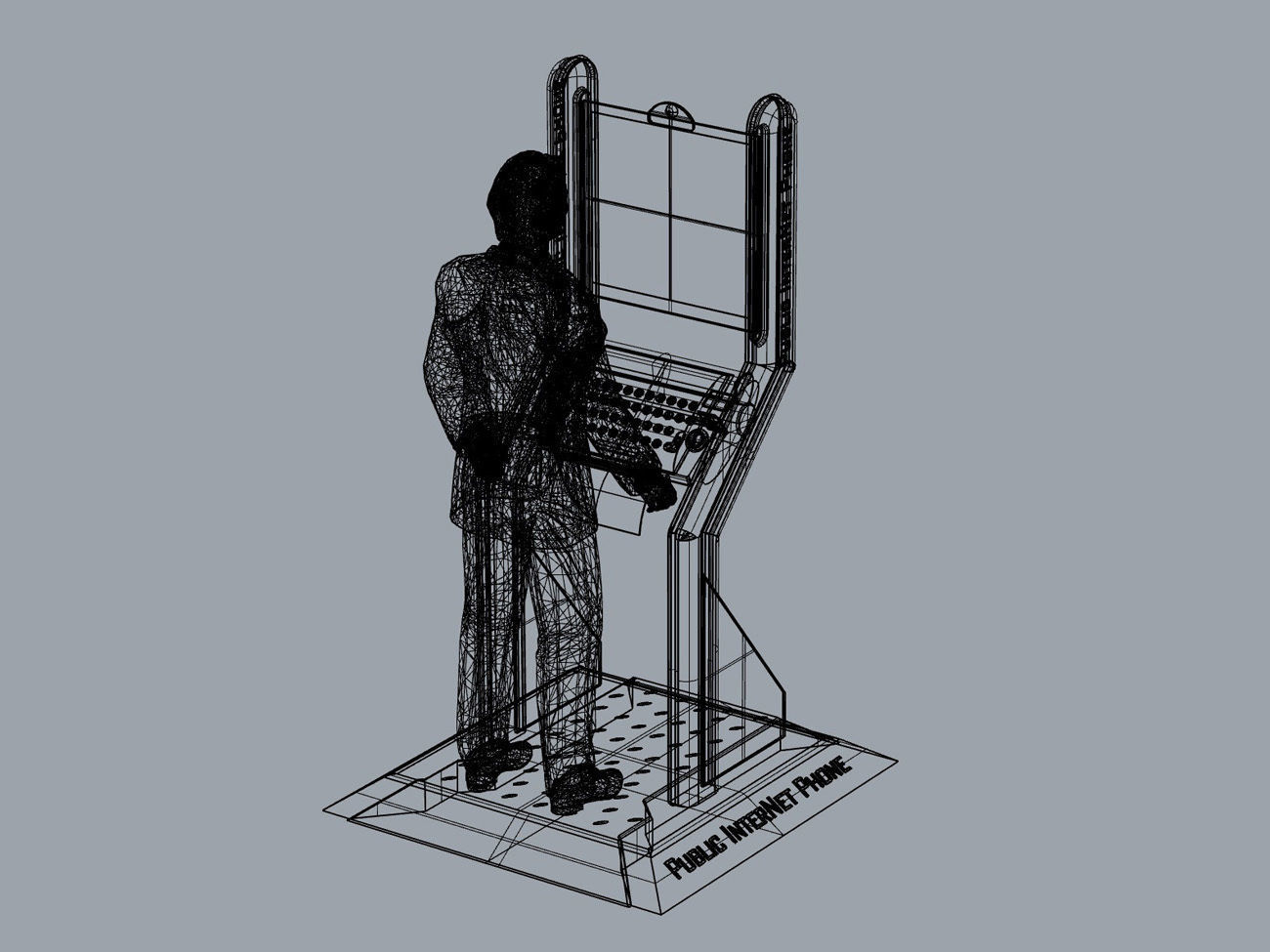kiosco environment design booth design imformation station 3D print model_14