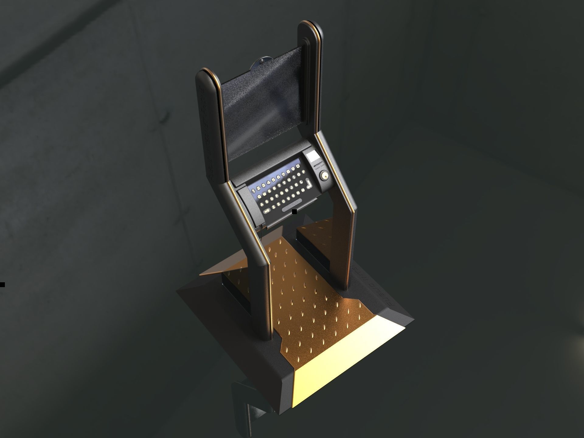 kiosco environment design booth design imformation station 3D print model_12