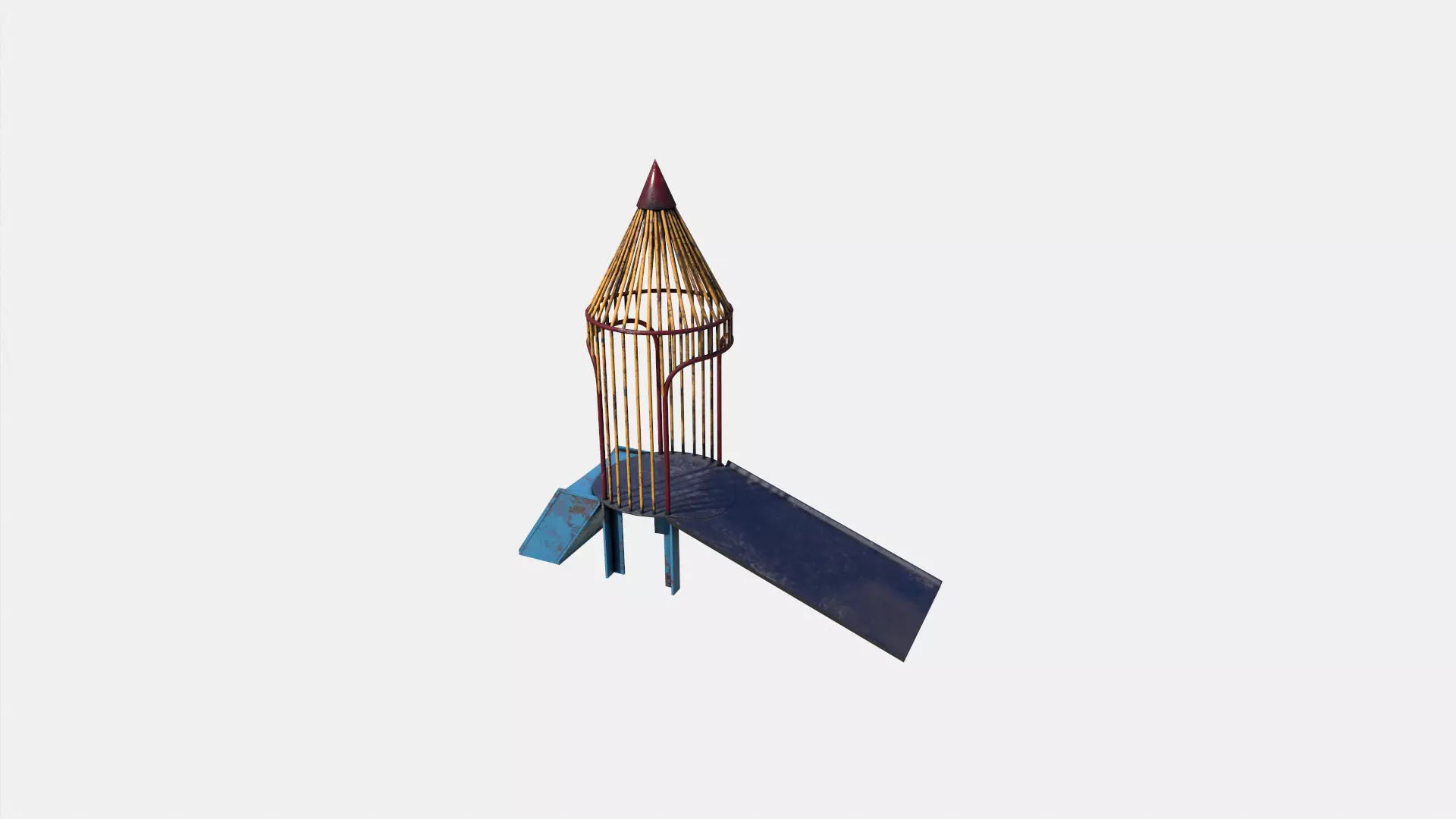 Old Rocket Slide Low-poly 3D model_0