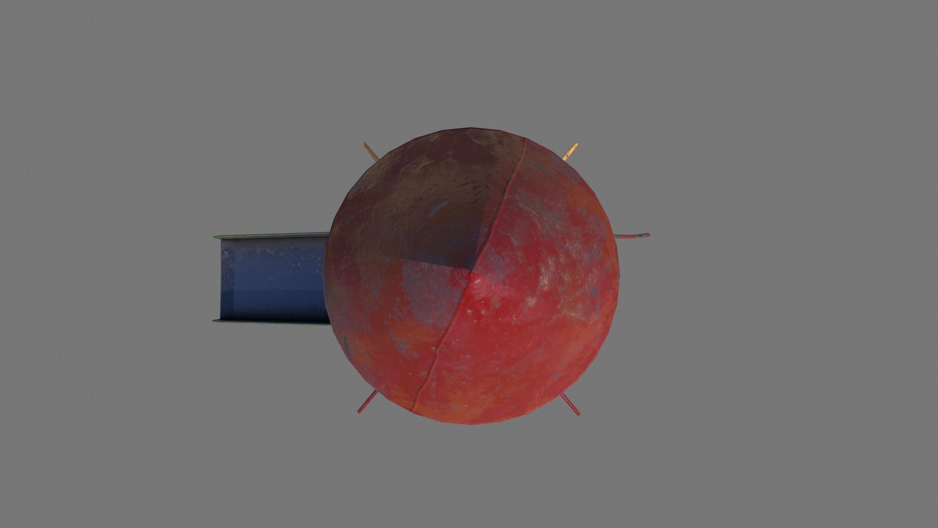 Old Rusty Rocket Slide Low-poly 3D model_1