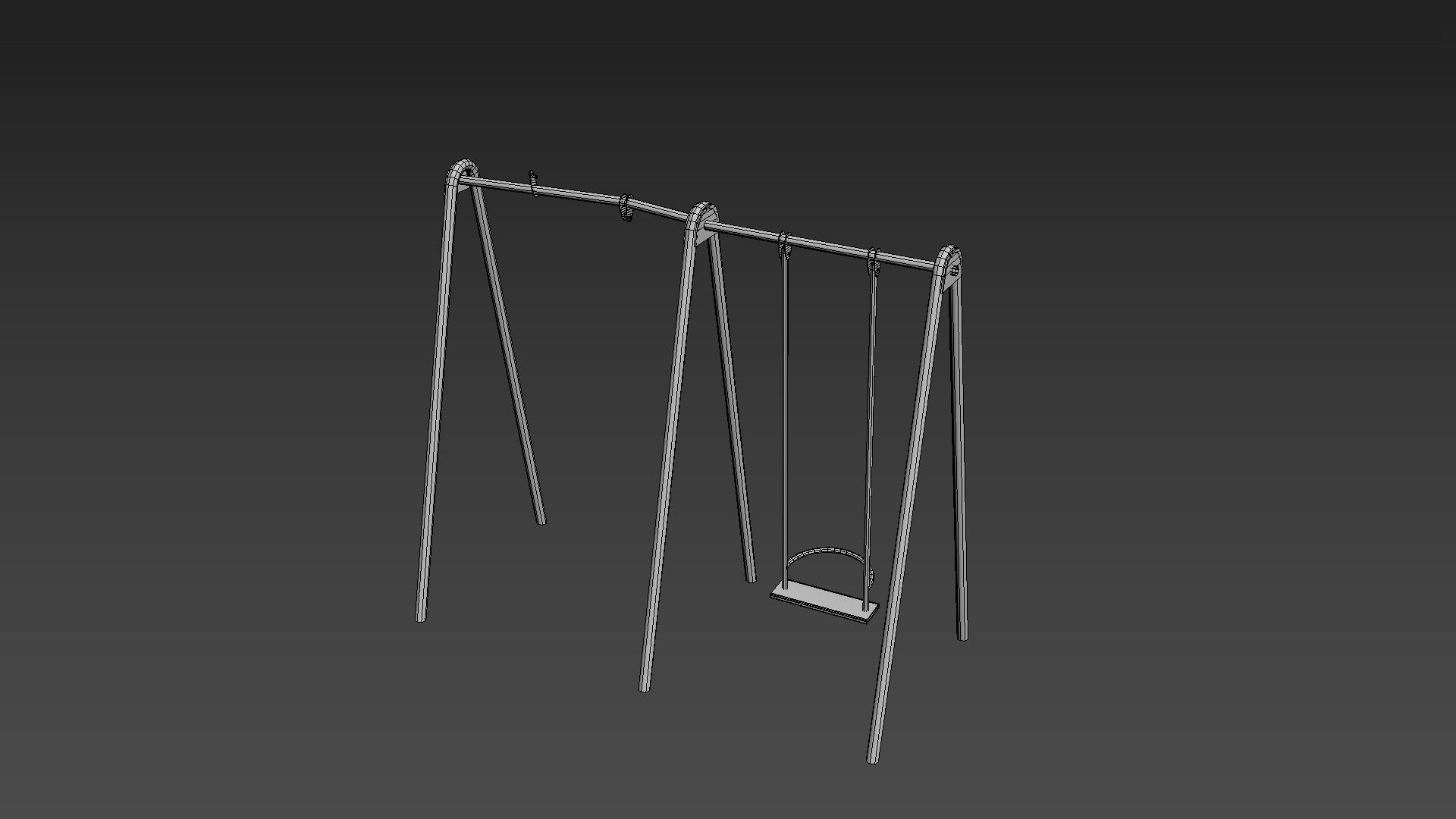 Old Swings Low-poly 3D model_6