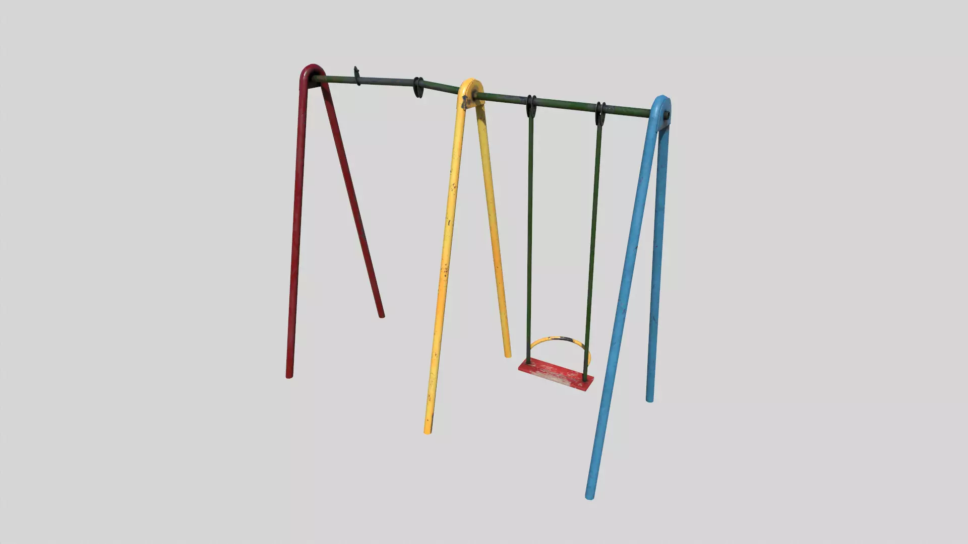 Old Swings Low-poly 3D model_0