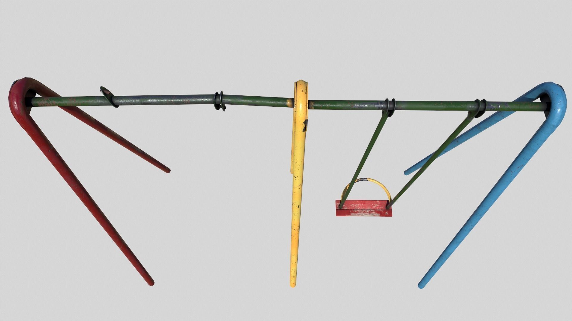 Old Swings Low-poly 3D model_3