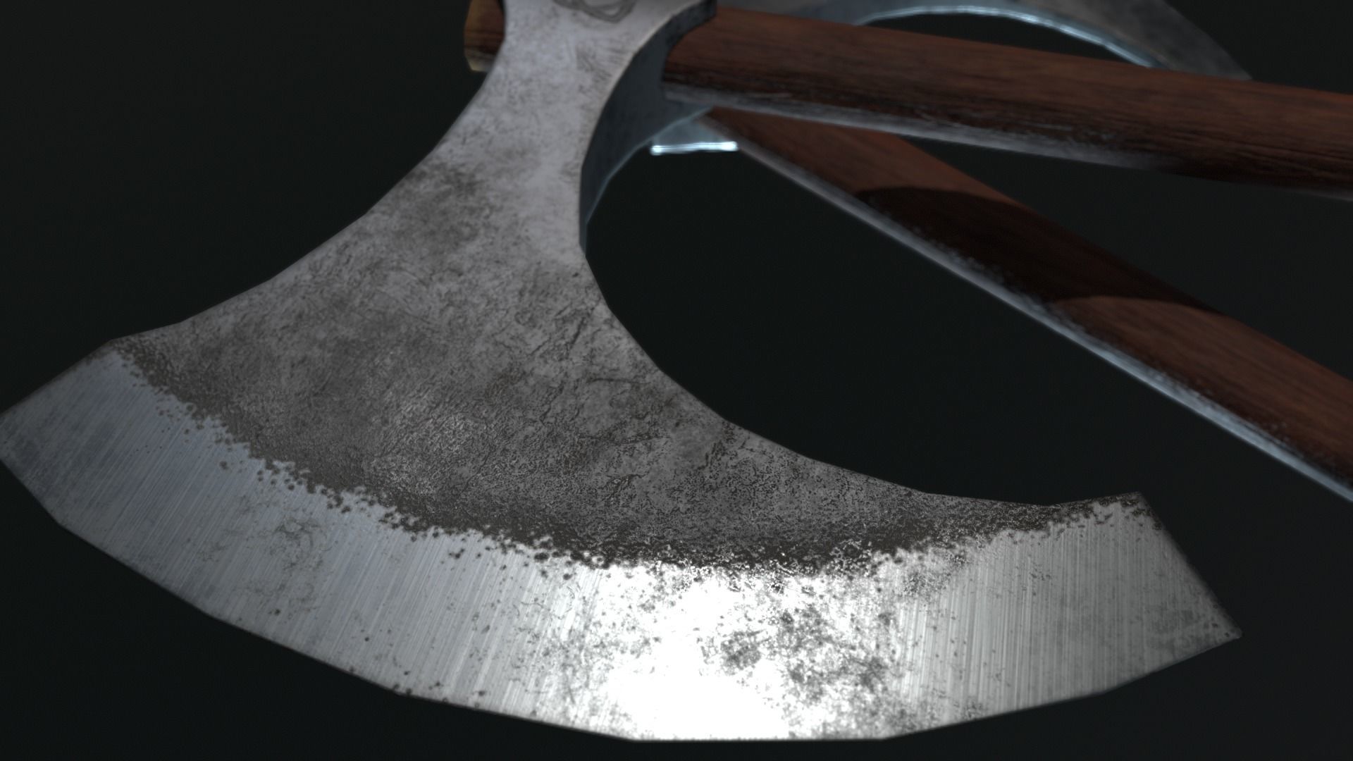 Medieval Fury AXE Low-poly 3D model_6