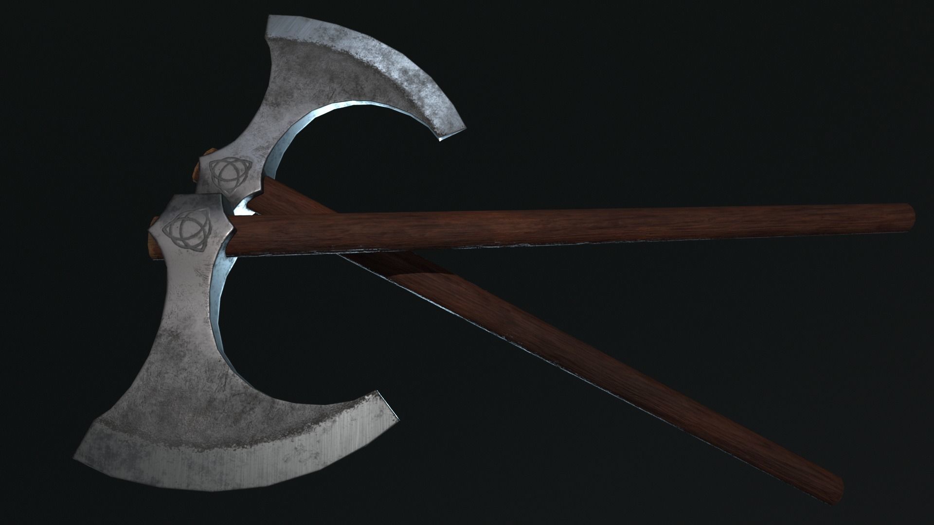 Medieval Fury AXE Low-poly 3D model_1