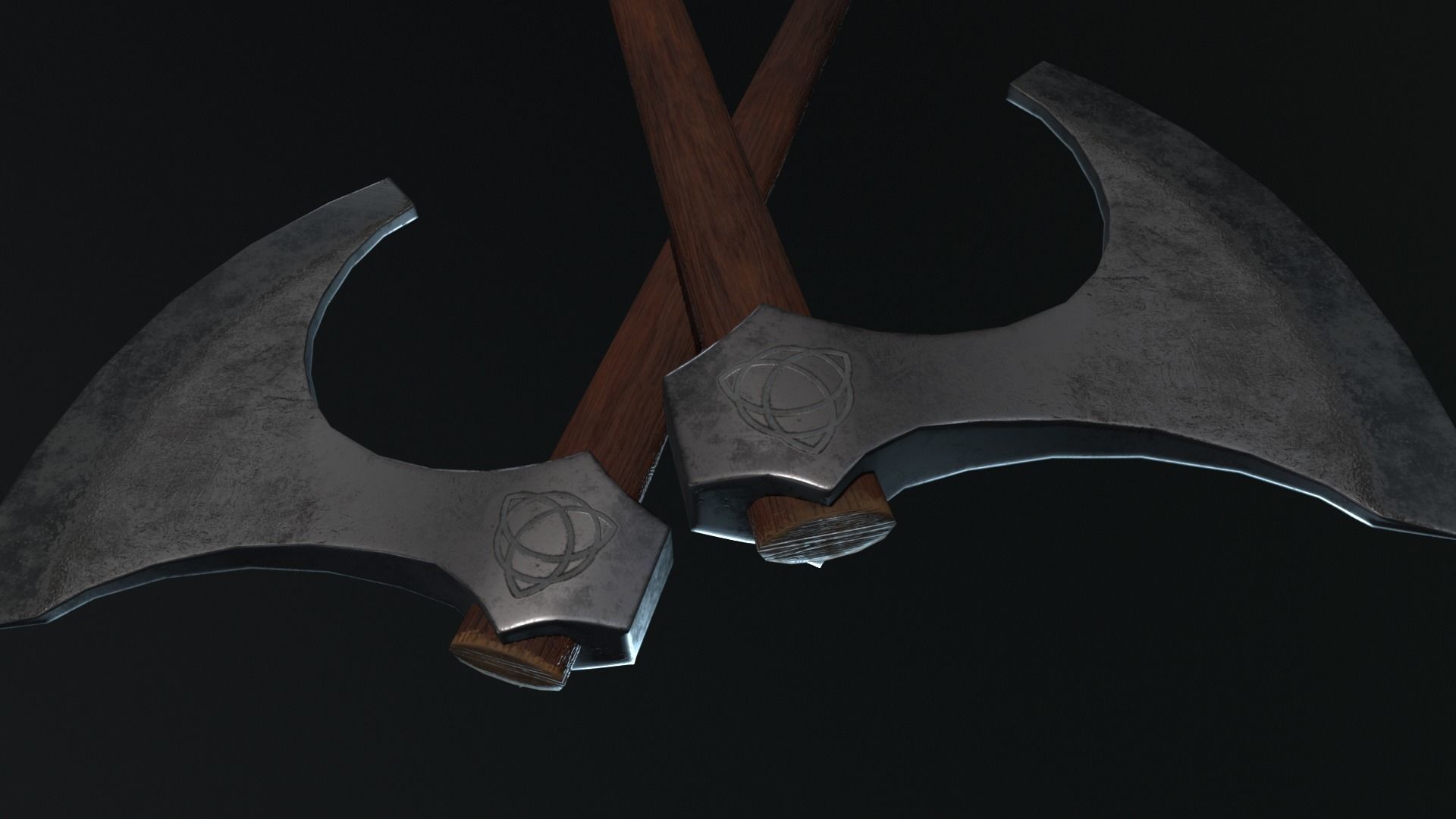 Medieval Fury AXE Low-poly 3D model_2