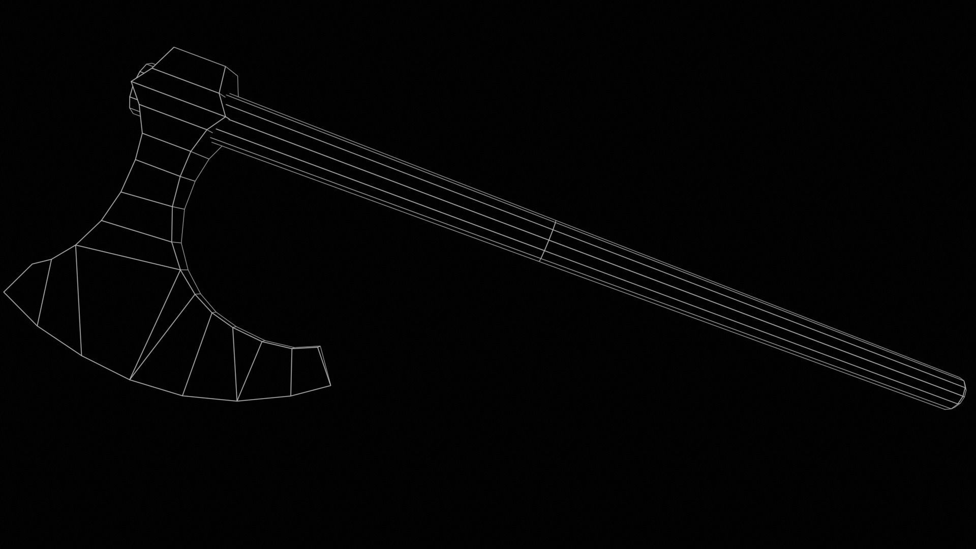 Medieval Fury AXE Low-poly 3D model_8