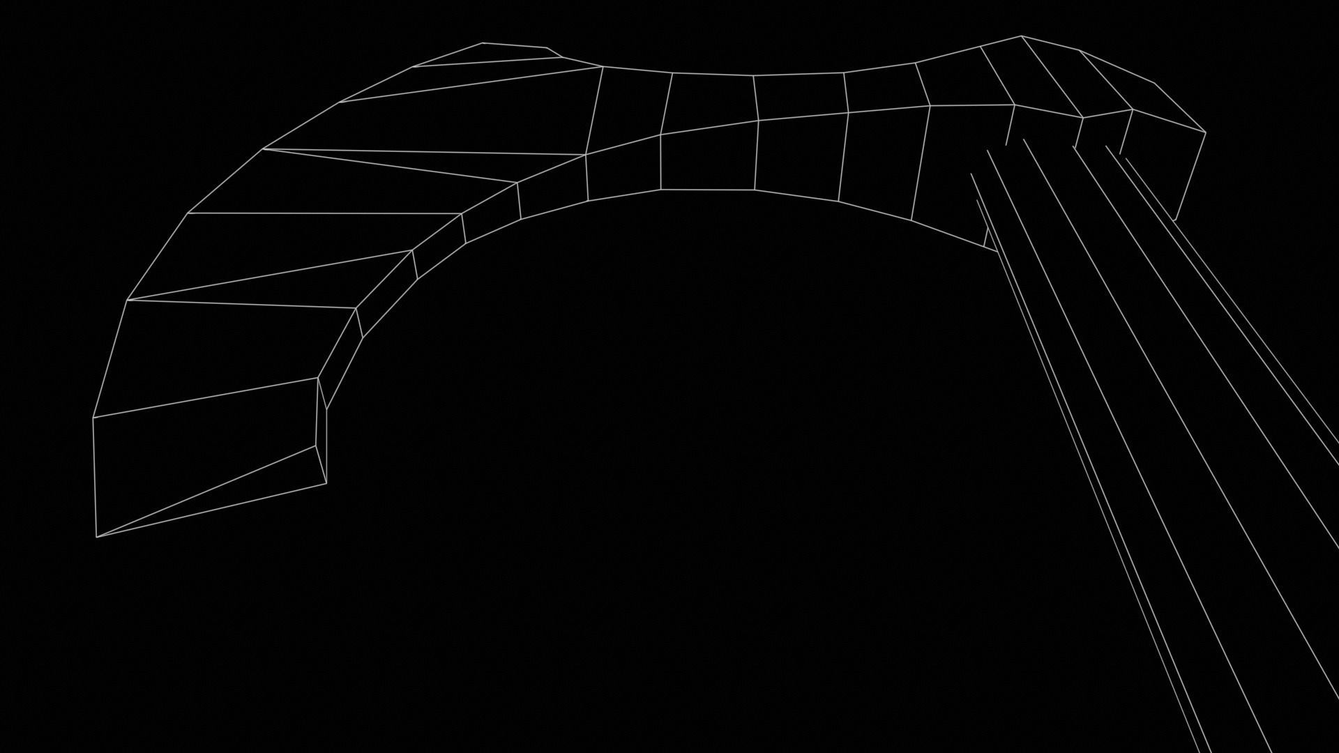 Medieval Fury AXE Low-poly 3D model_10