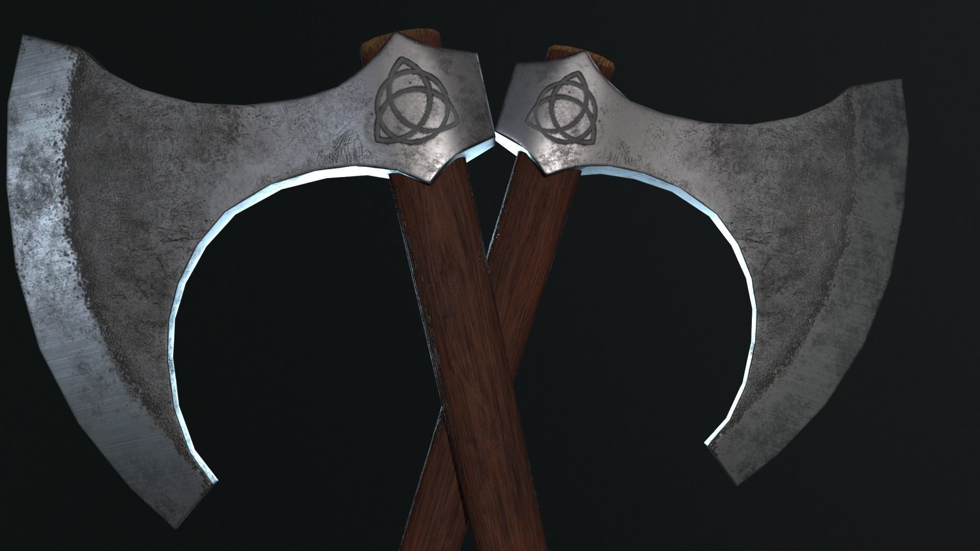 Medieval Fury AXE Low-poly 3D model_3