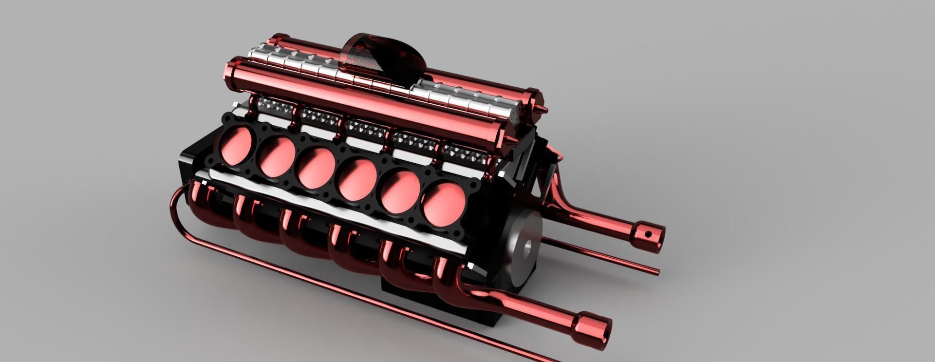 V12 engine 3D model_2
