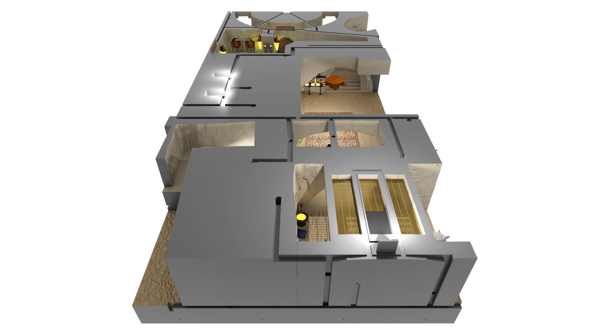 Jabbas Throne Room - Top floor - Complete set 1-6 scale 3D Model Collection_5