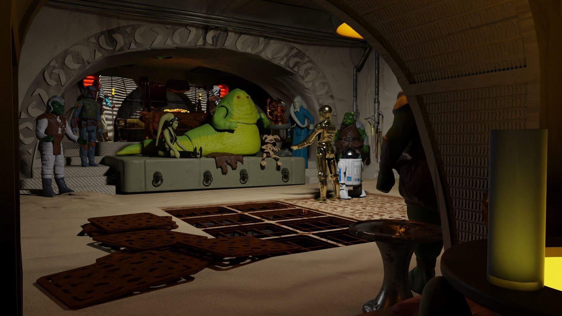 Jabbas Throne Room - Top floor - Complete set 1-6 scale 3D Model Collection_28