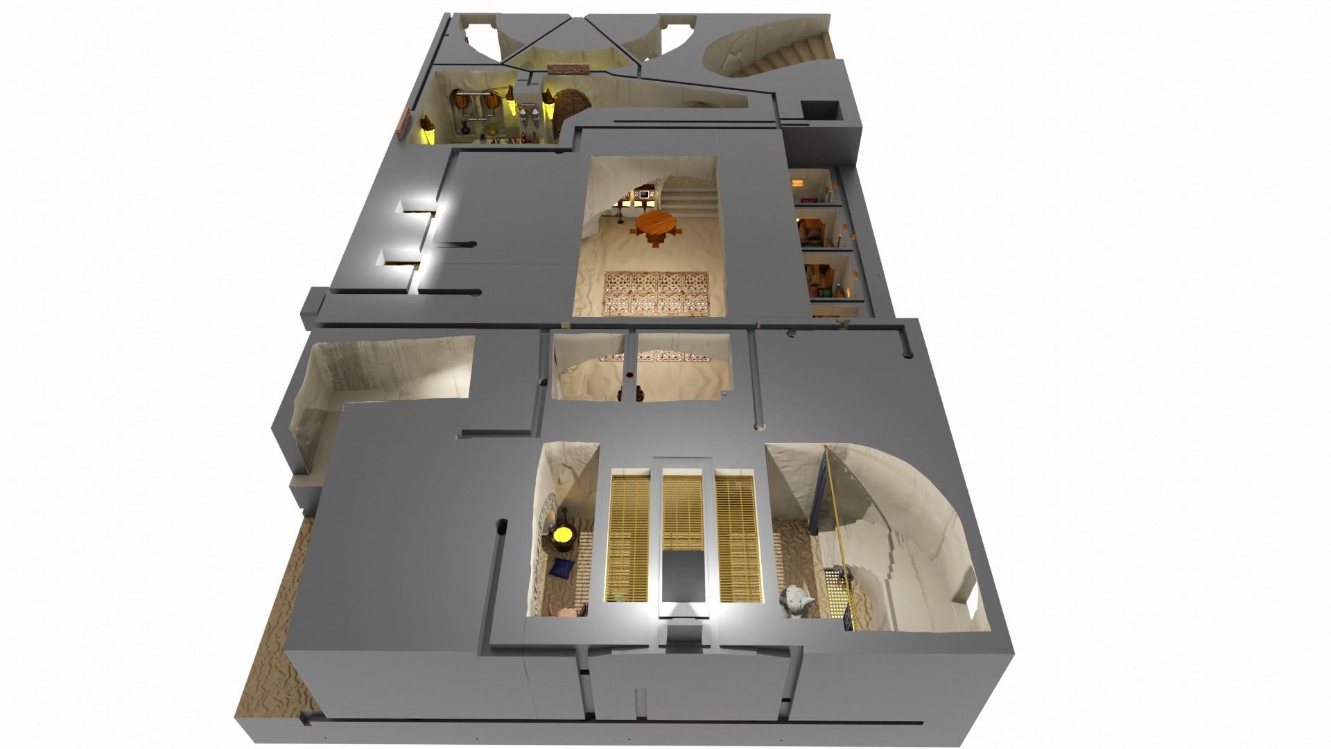 Jabbas Throne Room - Top floor - Complete set 1-6 scale 3D Model Collection_9