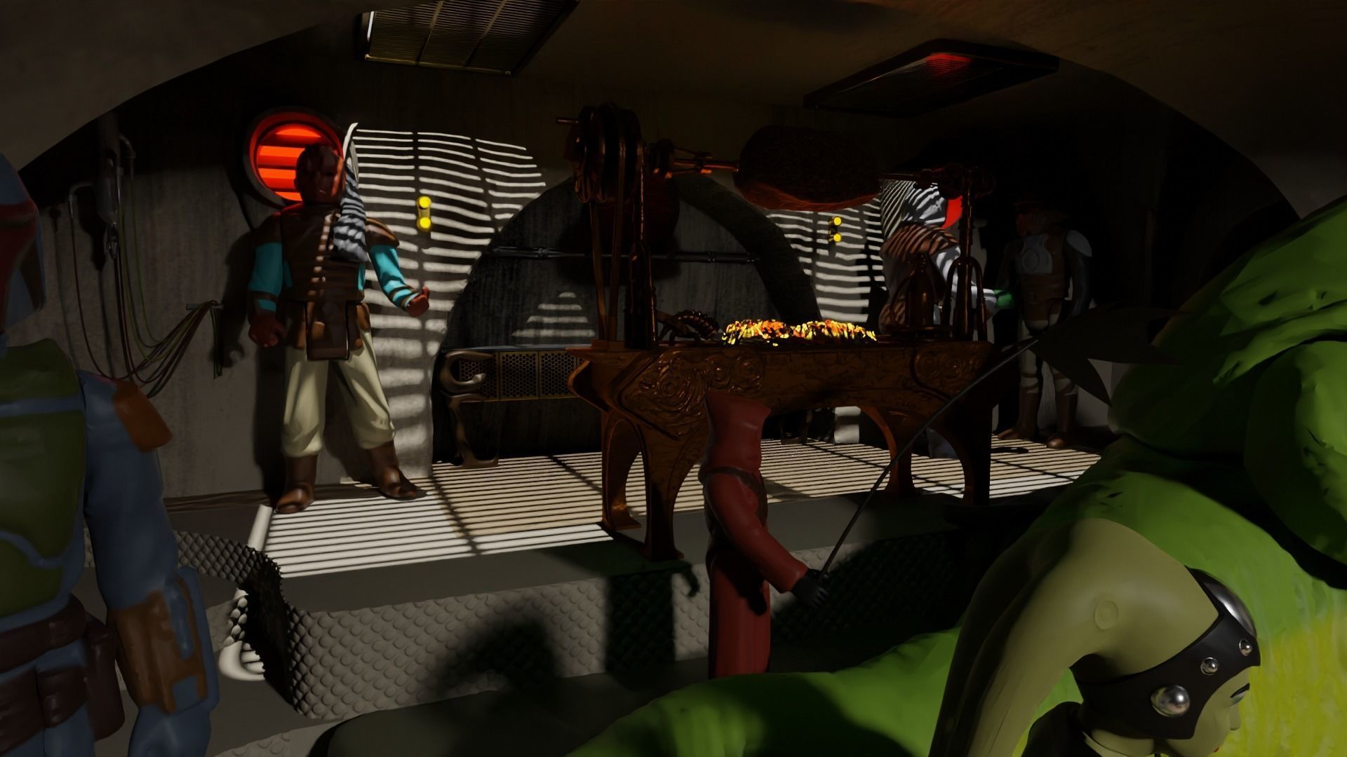 Jabbas Throne Room - Top floor - Complete set 1-6 scale 3D Model Collection_25