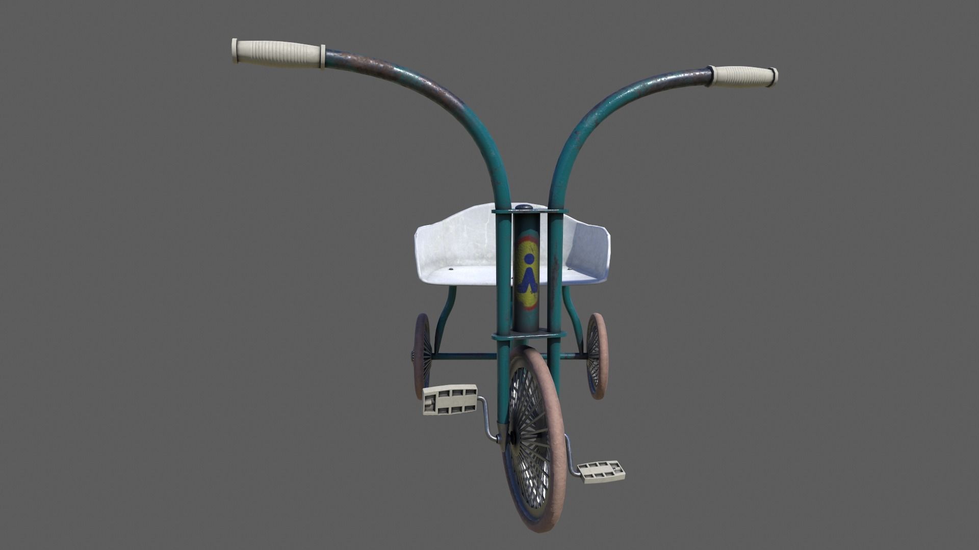 Old Tricycle Low-poly 3D model_1