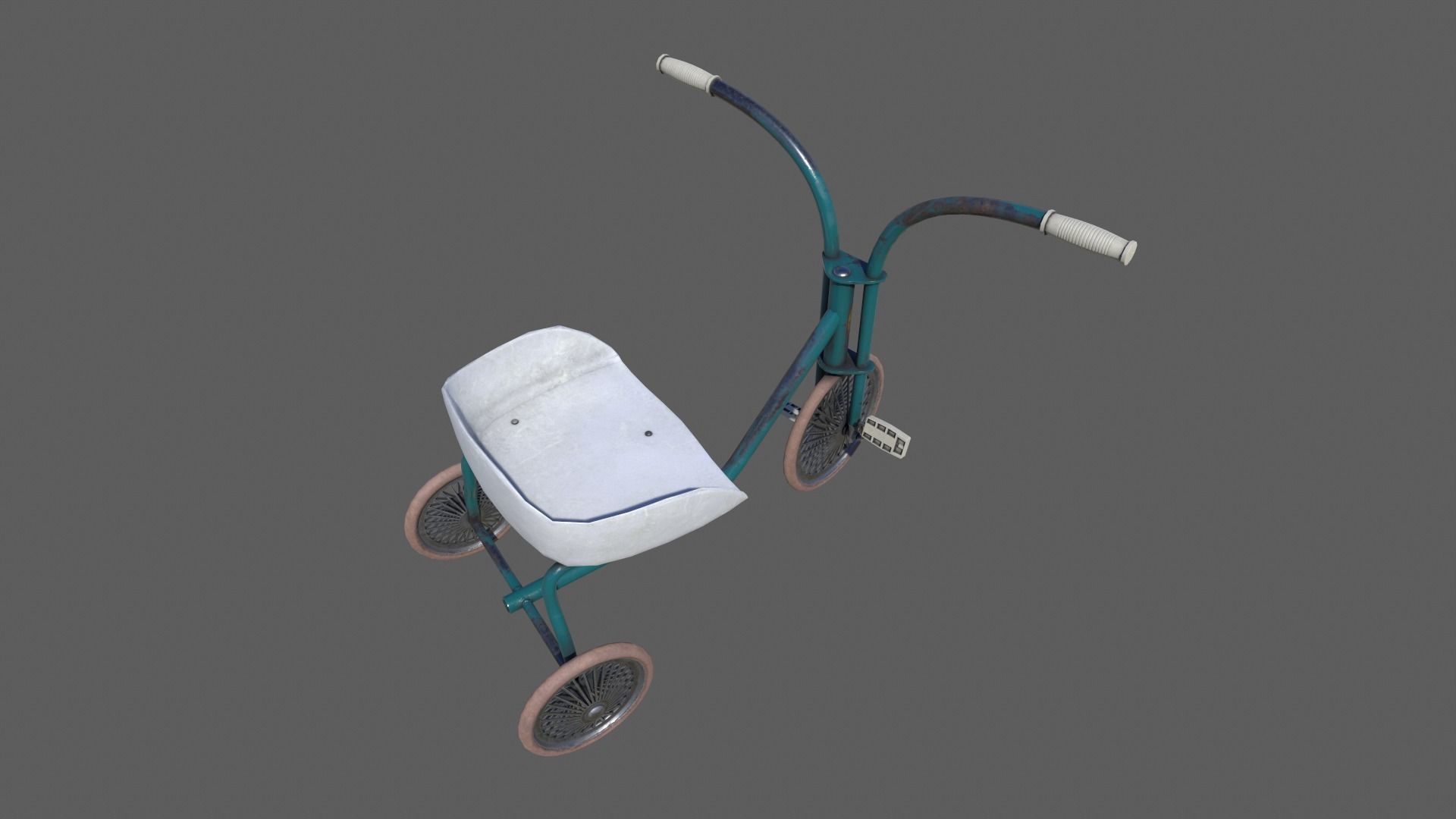 Old Tricycle Low-poly 3D model_8