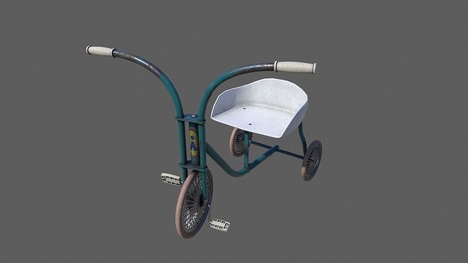 Old Tricycle Low-poly 3D model