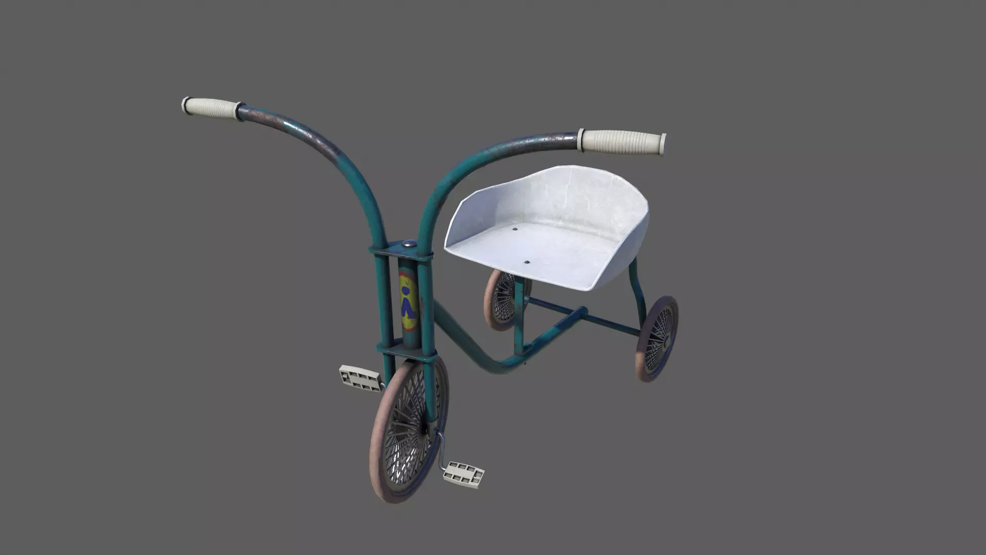 Old Tricycle Low-poly 3D model_0