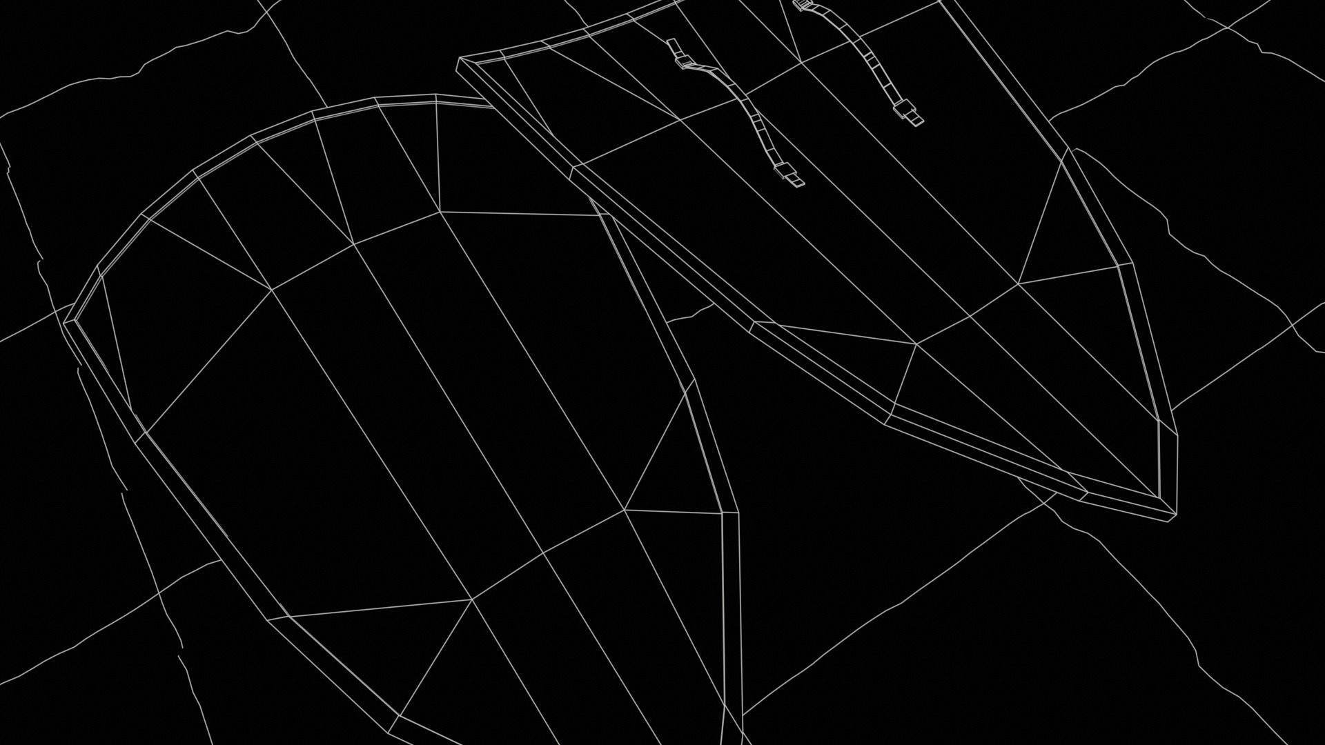 Medieval round shield with a  cross and genuine leather straps Low-poly 3D model_9