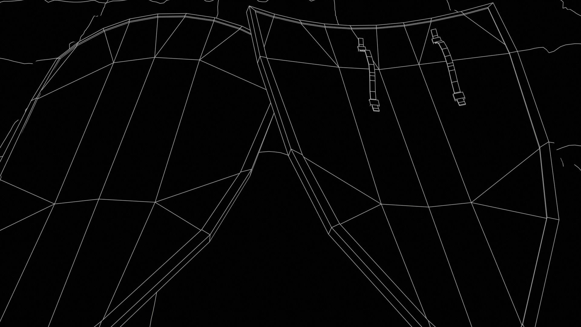 Medieval round shield with a  cross and genuine leather straps Low-poly 3D model_6