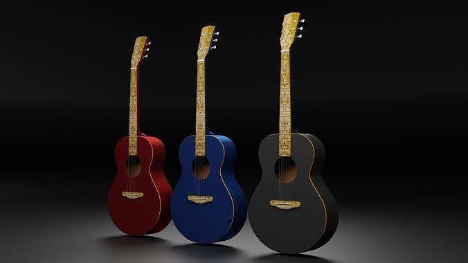Acoustic Guitar Free low-poly 3D model