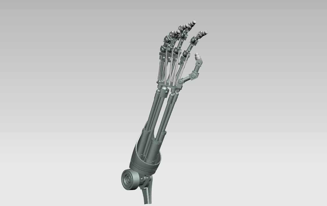 Robot arm imitating Terminator the film 3D model_4