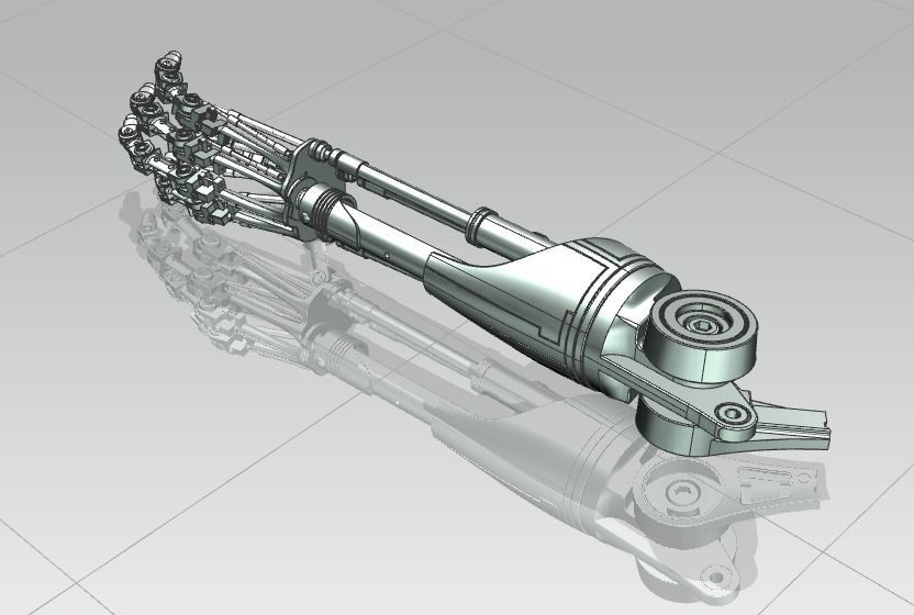 Robot arm imitating Terminator the film 3D model_1