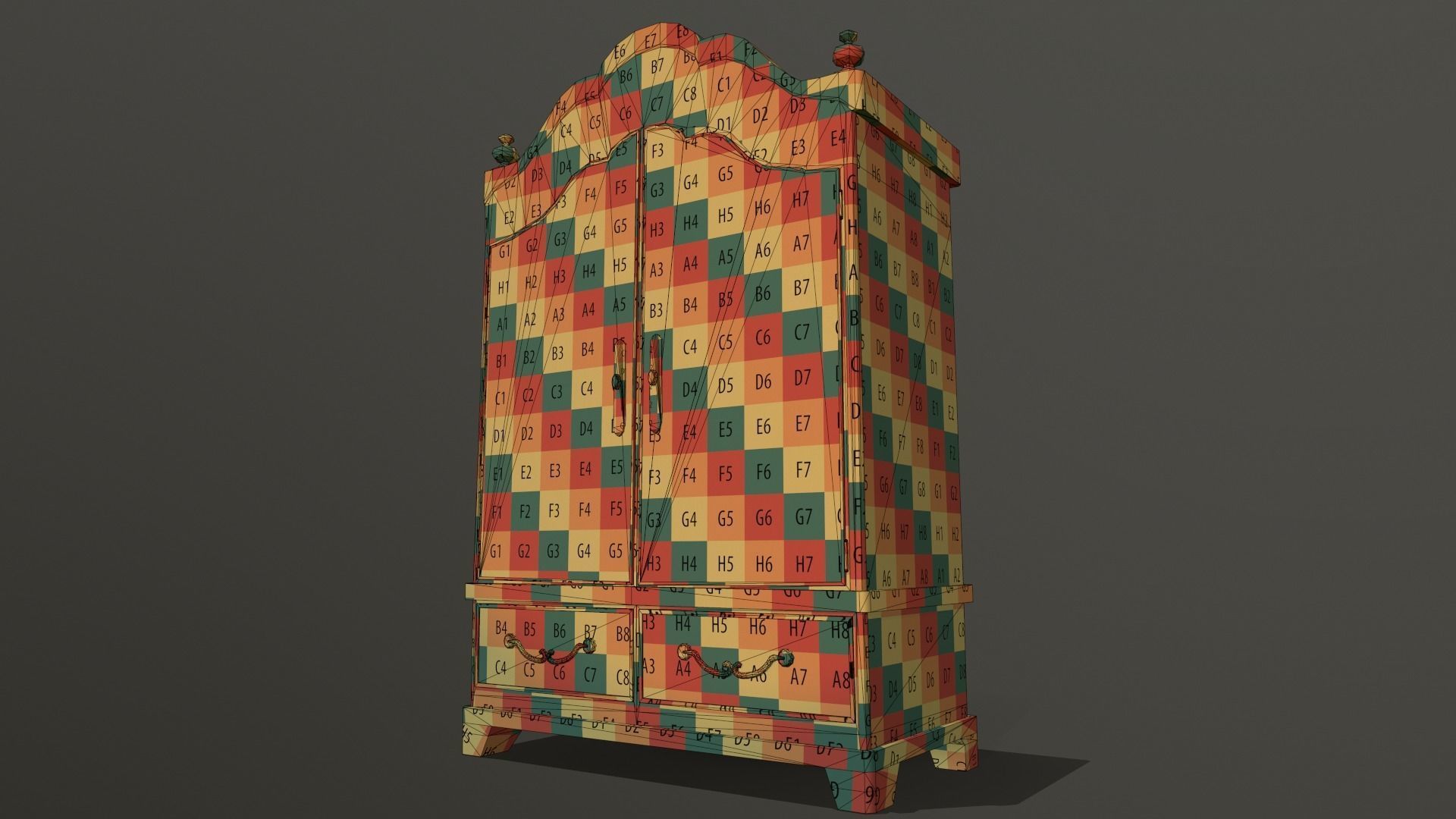 Old dusty closet covered in ivy - 2 versions Low-poly 3D model_4