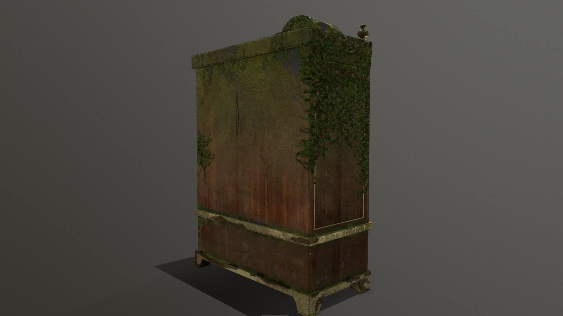 Old dusty closet covered in ivy - 2 versions Low-poly 3D model_6