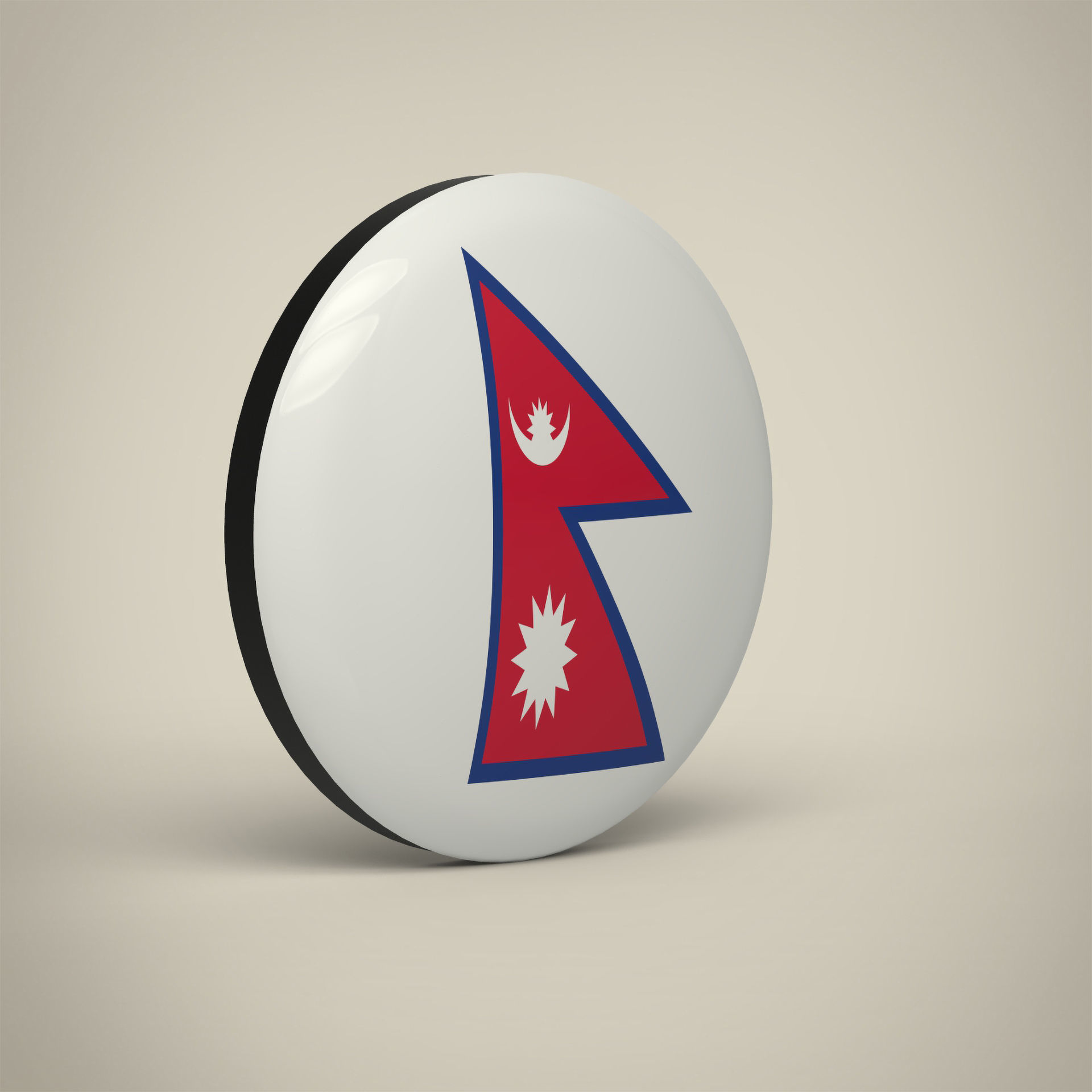 Nepal Badge Low-poly 3D model_1