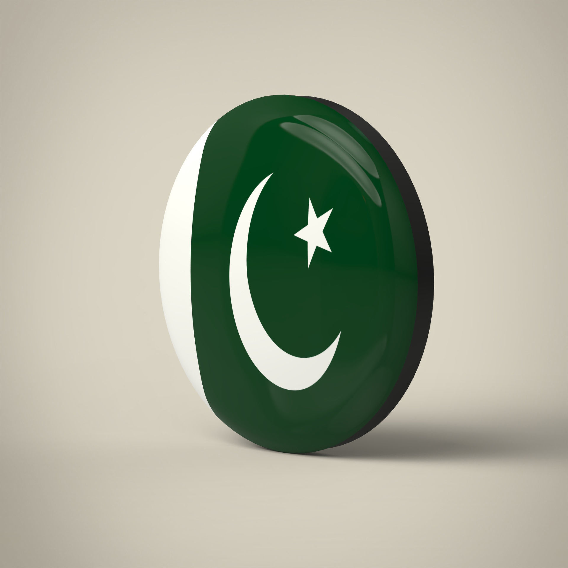 Pakistan Badge Low-poly 3D model_1