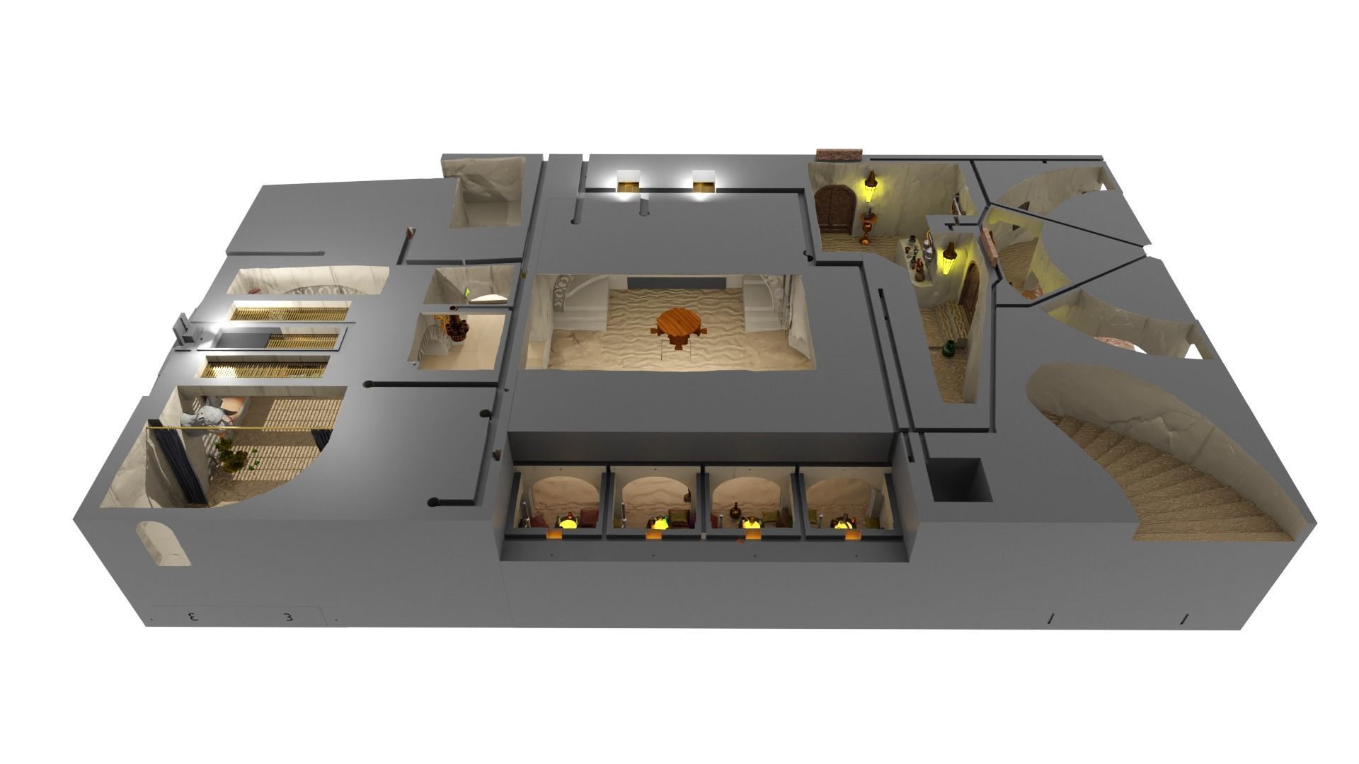 Jabbas Throne Room - Top floor - Complete set 1-12 scale 3D Model Collection_6