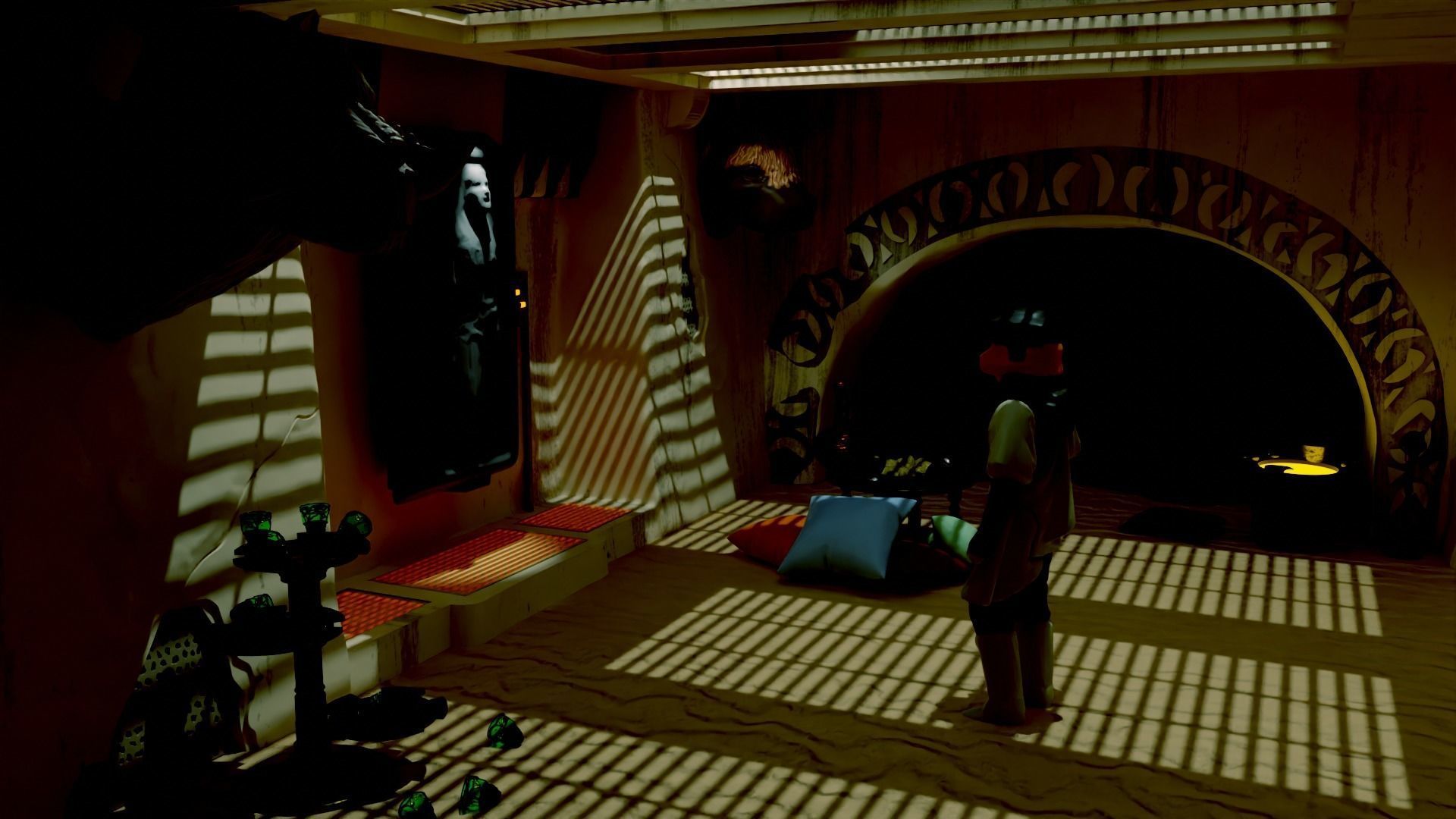 Jabbas Throne Room - Top floor - Complete set 1-12 scale 3D Model Collection_34