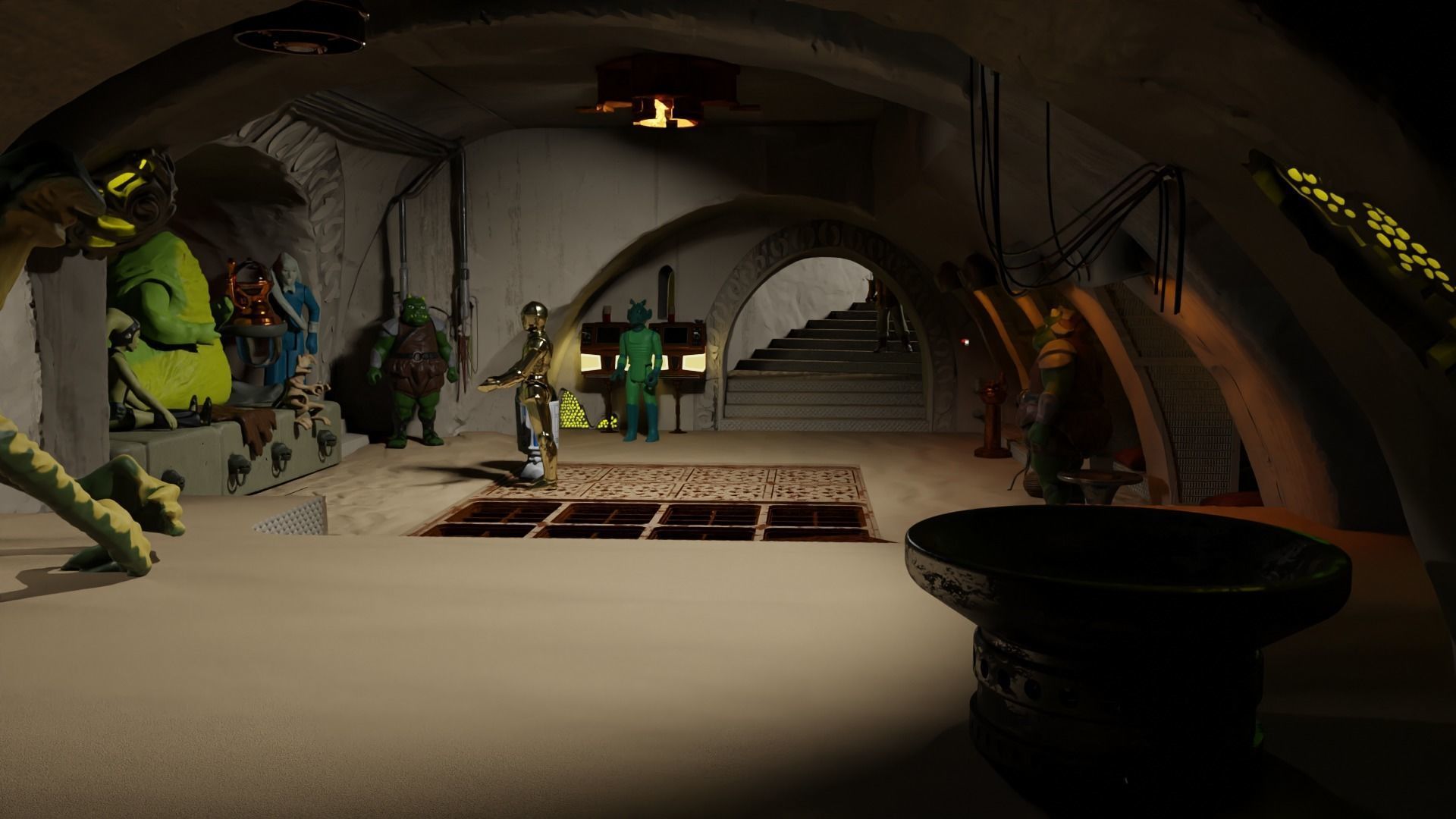 Jabbas Throne Room - Top floor - Complete set 1-12 scale 3D Model Collection_30