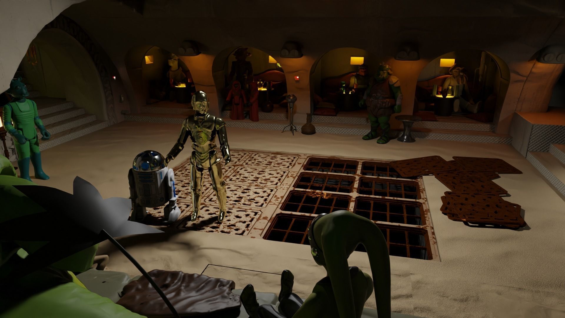 Jabbas Throne Room - Top floor - Complete set 1-12 scale 3D Model Collection_32