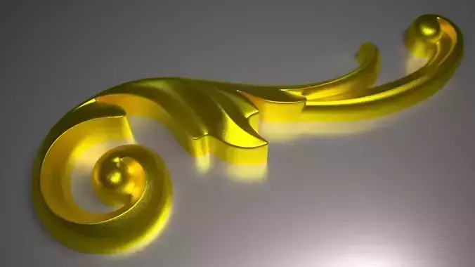 decor 3d model golden swirl