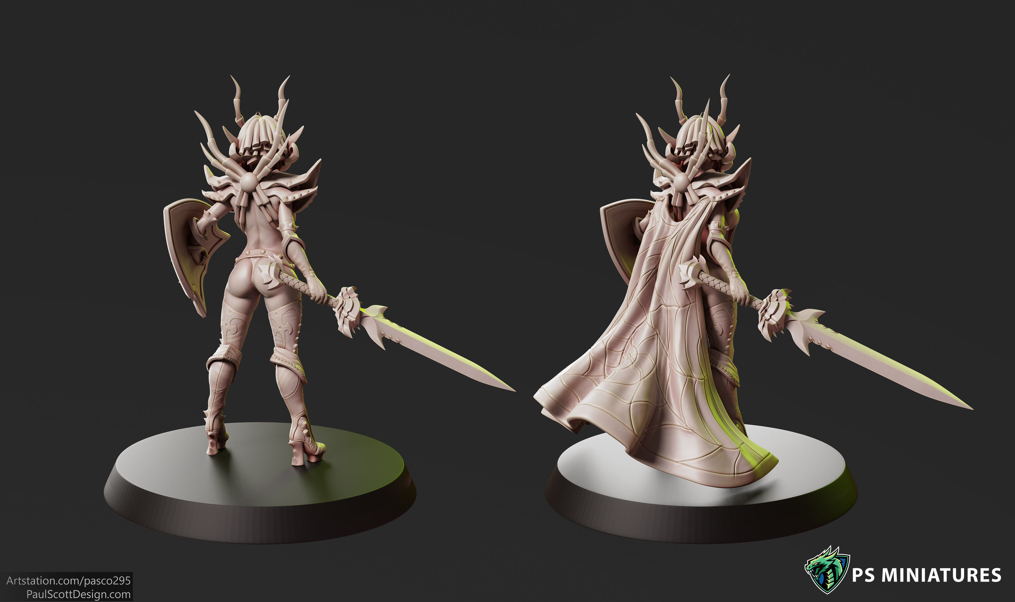 Drow Sorceress Pose 3 3D print model_7