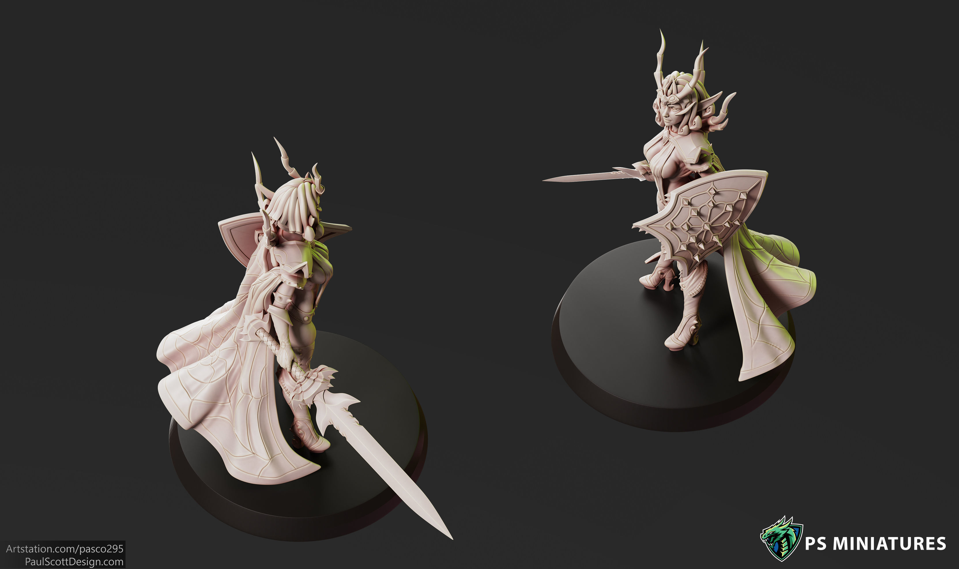 Drow Sorceress Pose 3 3D print model_4