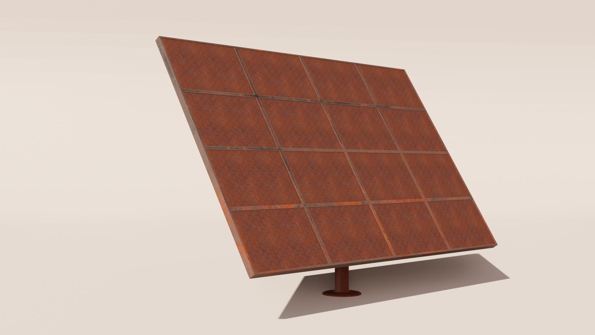 Old solar panel Low-poly 3D model_13