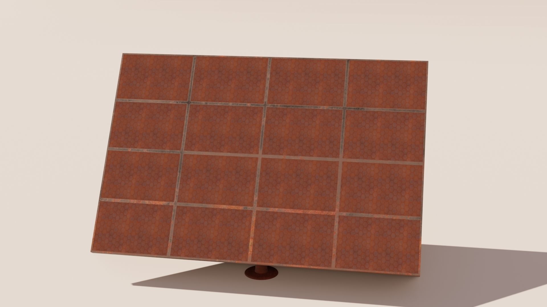 Old solar panel Low-poly 3D model_3