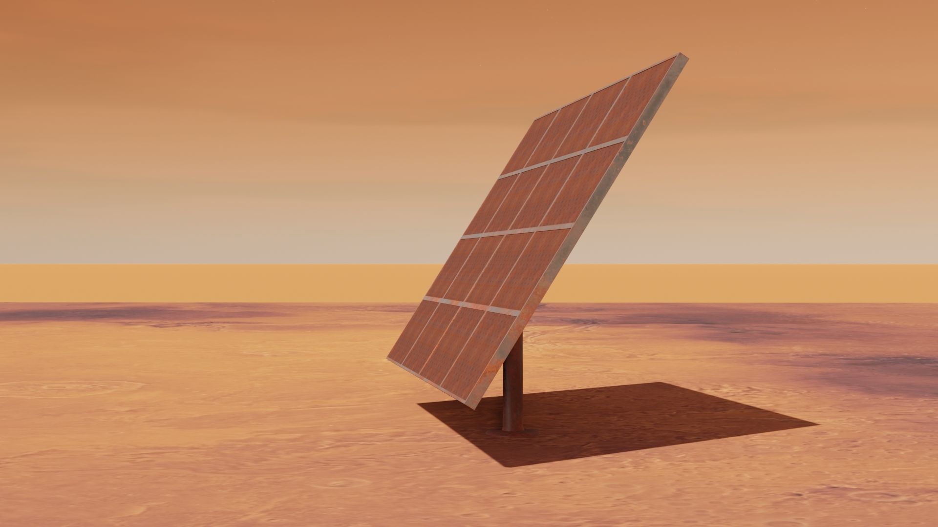 Old solar panel Low-poly 3D model_2