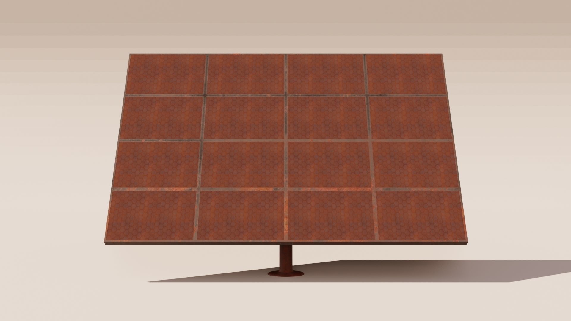 Old solar panel Low-poly 3D model_4