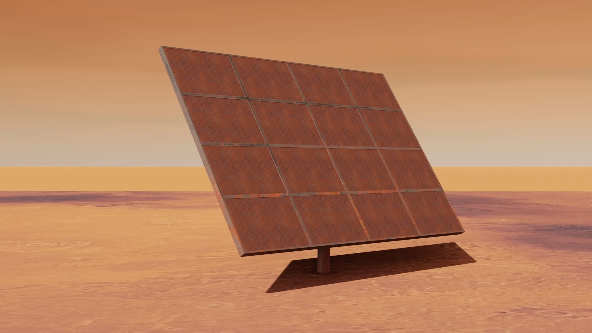 Old solar panel Low-poly 3D model_18